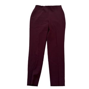 Lela Rose Pearl Wine Stretch Crepe "Susie" Pant 10